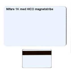 MiFare 1k RFID kort med HICO magnetstribe