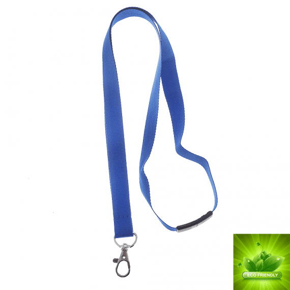 Lanyard ECO 15mm m krog, BLÅ, eco keyhanger blå