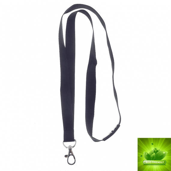 Lanyard ECO 15mm m krog, SORT, eco keyhanger